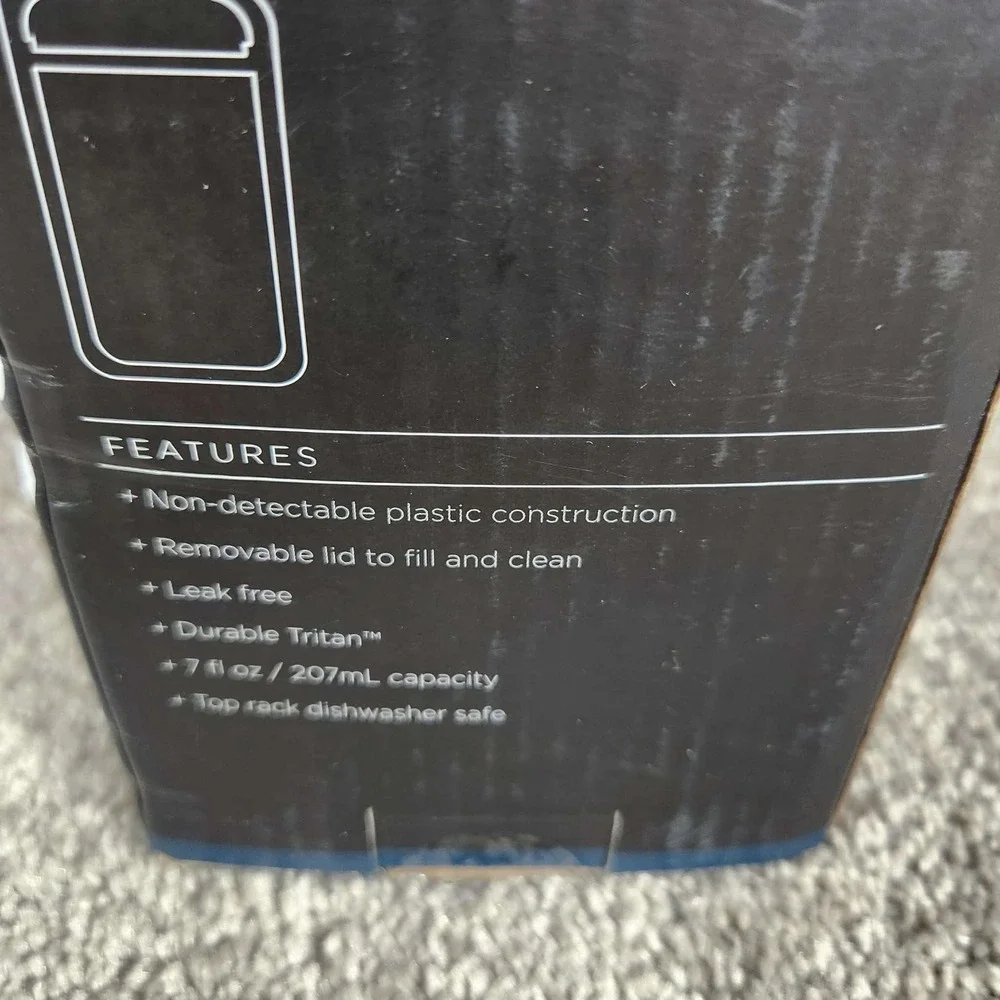 Houdini Discreet Flask Clear Plastic 7oz Leak Free Travel Barware